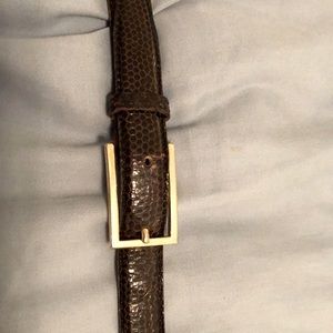 Bloomingdale’s Navy snakeskin skinny belt